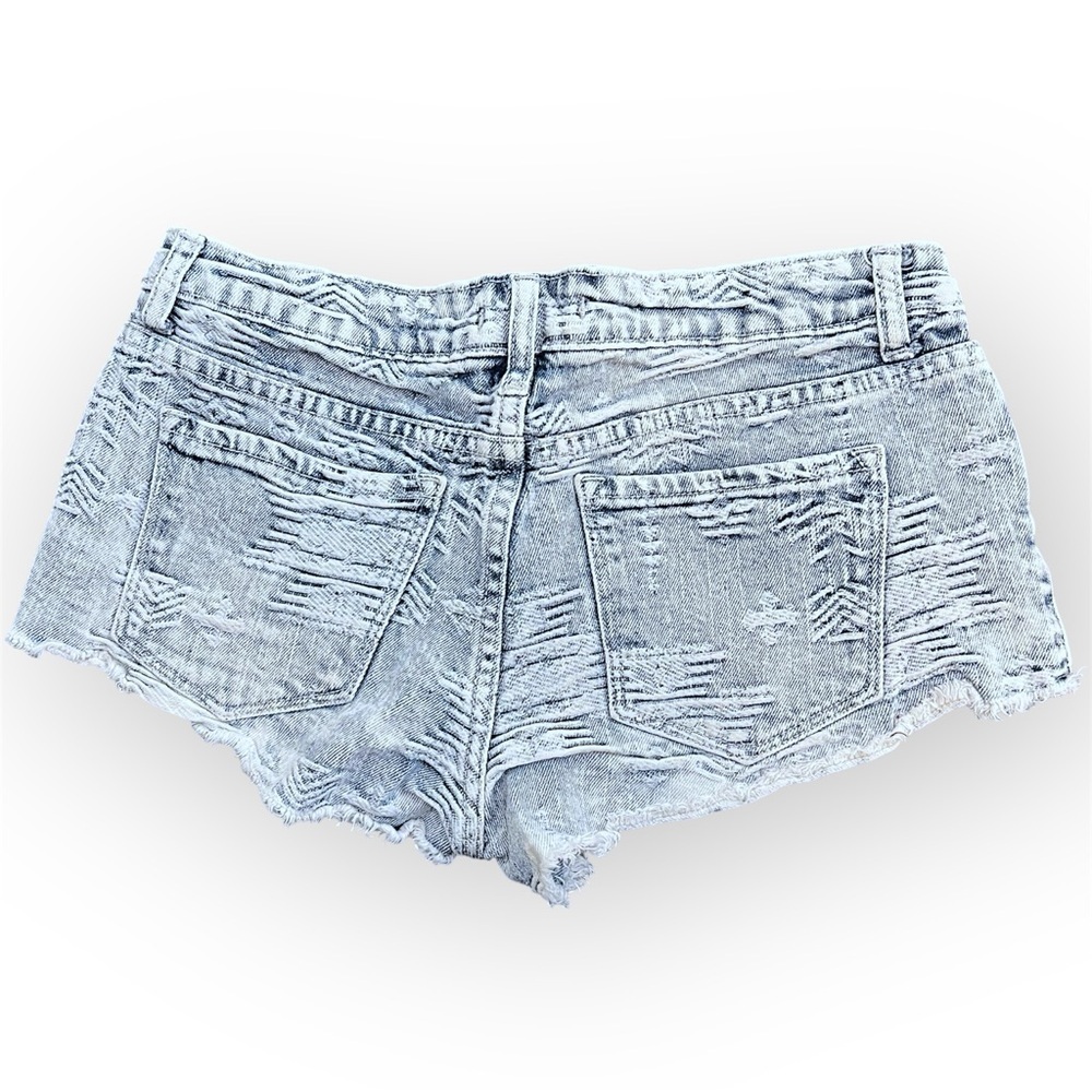 Klique B ultra mini denim shorts, textured distressed festival jean shorts S - Picture 3 of 12